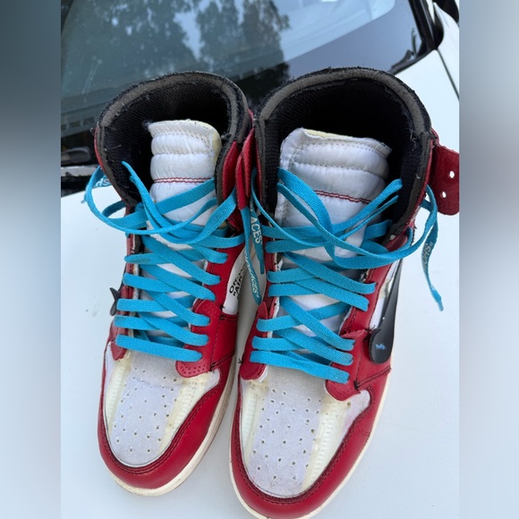 Jordan Kids Red and White High-Top Sneakers - Picture 3 of 3